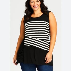 Avenue brynlee striped tunic top size 22/24